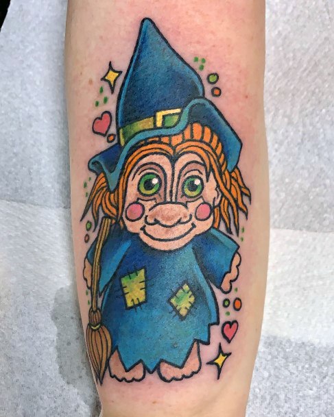 Incredible Troll Doll Tattoo For Ladies