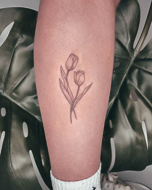 Incredible Tulip Tattoo For Ladies