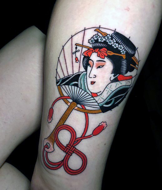 Incredible Uchiwa Tattoo For Ladies