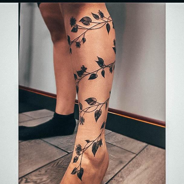 Incredible Vine Tattoo For Ladies