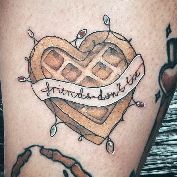 Incredible Waffle Tattoo For Ladies