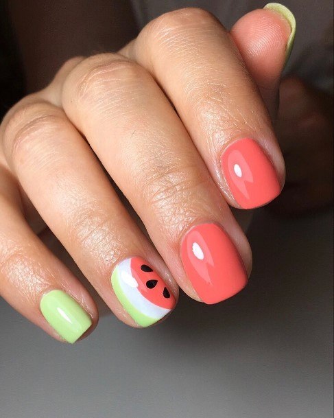 Incredible Watermelon Nail For Ladies