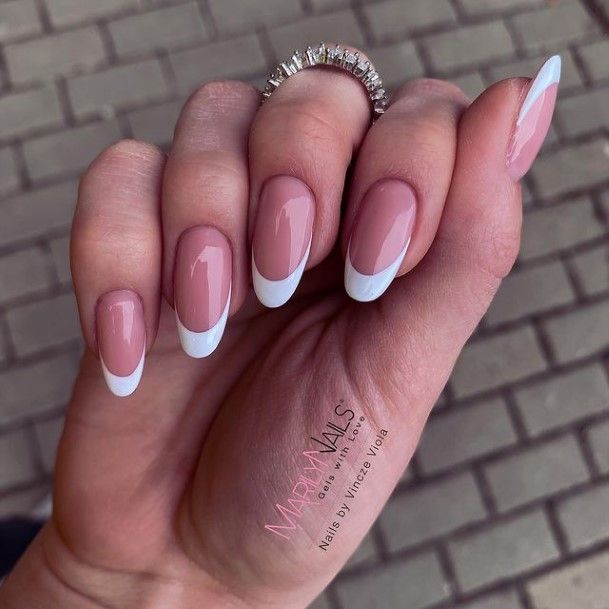 Incredible White And Nude Fingernail For Ladies