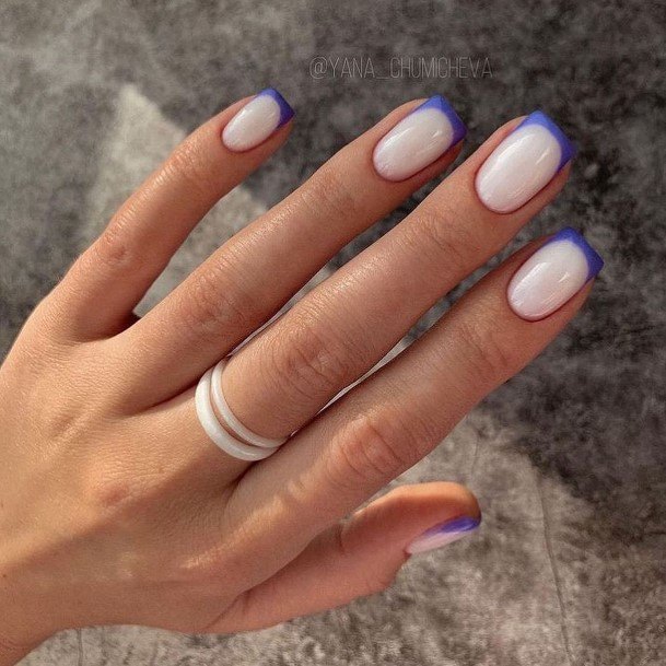 Incredible White And Purple Nail For Ladies