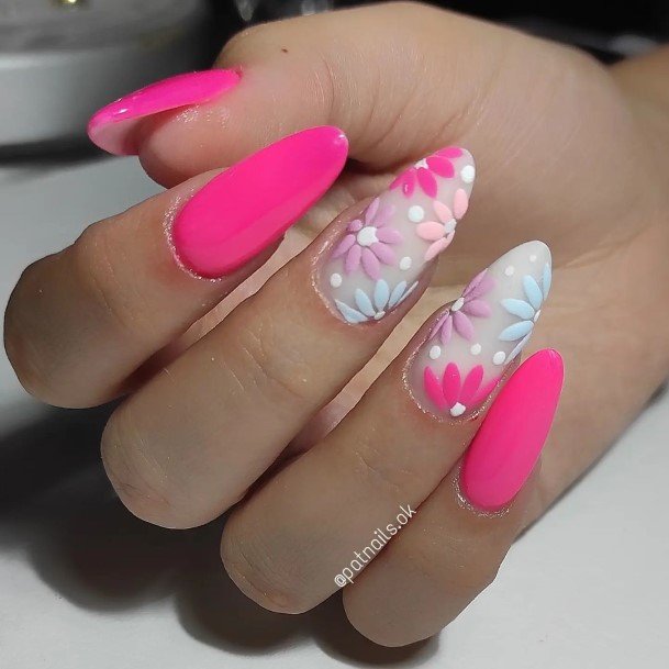 Incredible White With Flowers Nail For Ladies