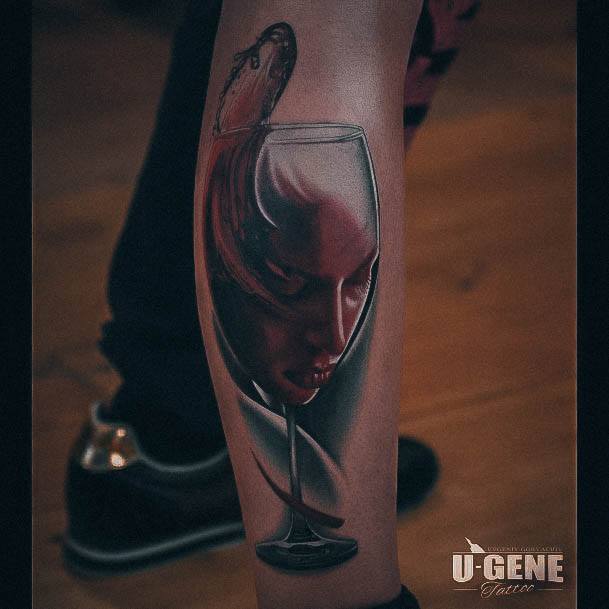 Incredible Wine Tattoo For Ladies