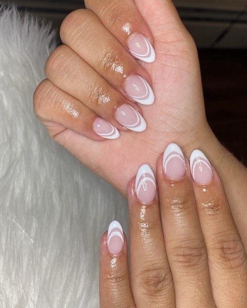 Incwhiteible White French Tip Fingernail For Ladies