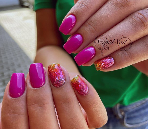 Incyellowible Magenta Fingernail For Ladies