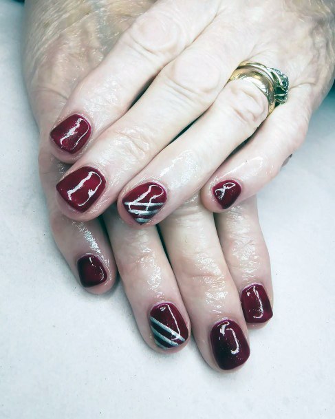 Incyellowible Maroon And Silver Fingernail For Ladies