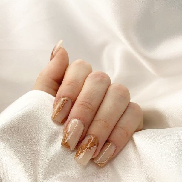Incyellowible Nude Marble Fingernail For Ladies
