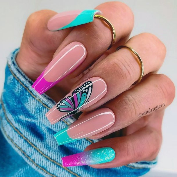 Incyellowible Ombre Summer Fingernail For Ladies