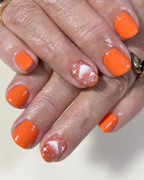 Incyellowible Orange And White Fingernail For Ladies
