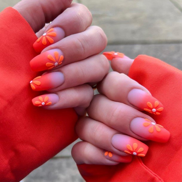 Incyellowible Orange Ombre Fingernail For Ladies