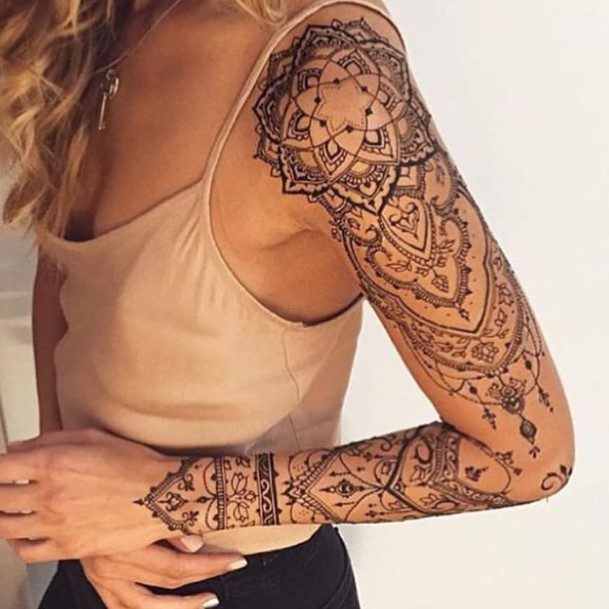 Indian Art Tattoo Sleeve Women