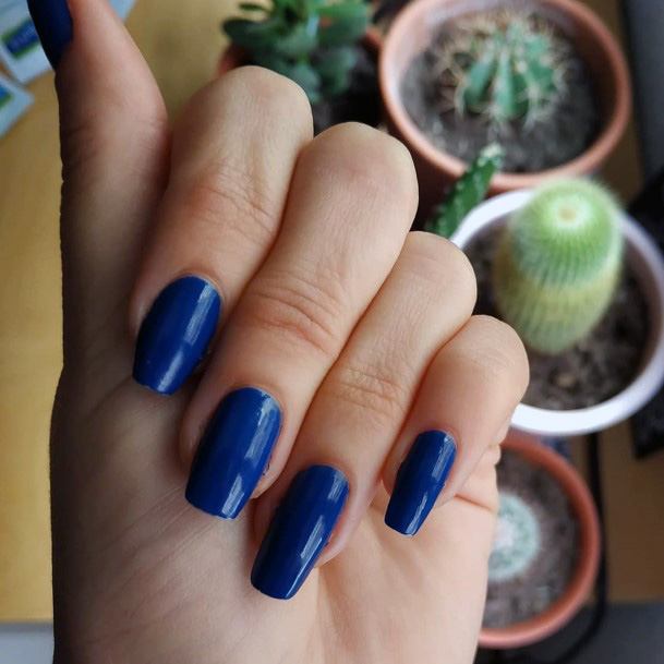 Indigo Dark Blue Nails Women