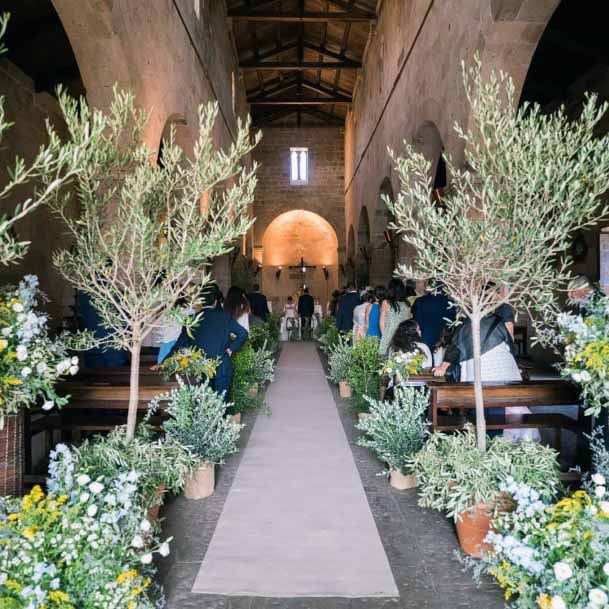 Indoor Plants Church Wedding Decorations