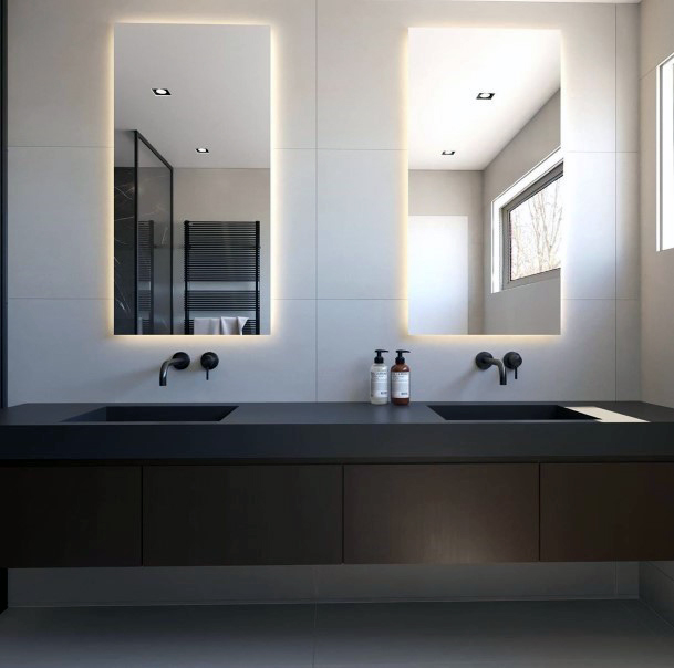 Industrial Grey Floating Bathroom Cabinet Ideas