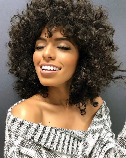 Indy Fresh Smile Clavicle Springy Bouncy Curly Afro Sister Winter Look For Women