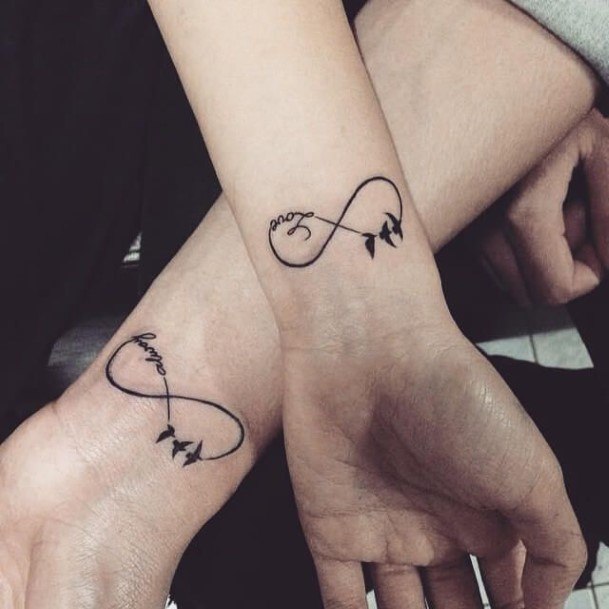 Infinite Love Tattoo Couples Wrists