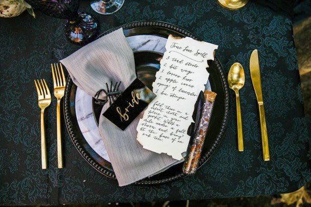 Inspirational Halloween Wedding Plate Topper Letter Ideas