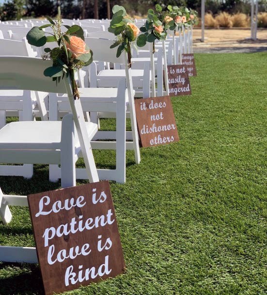 Inspirational Quote Wedding Aisle Decor