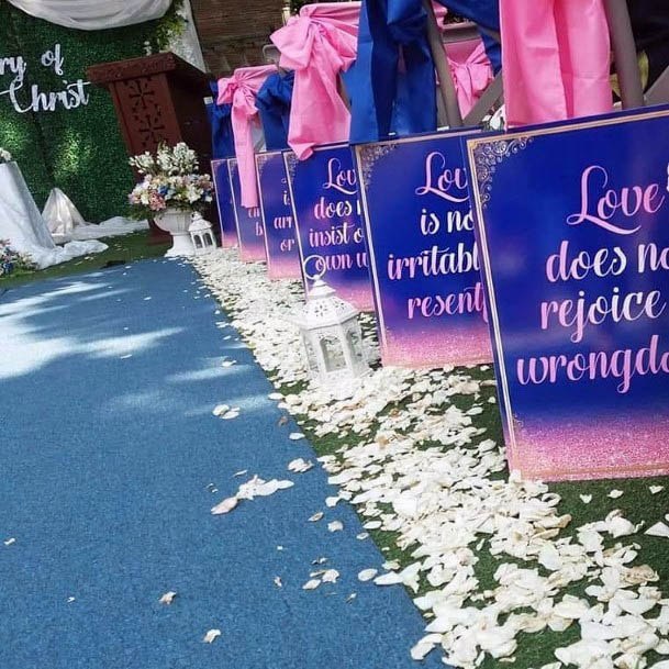 Inspiring Quote Wedding Aisle Decor Signs Flower Pedals Lantern Ideas