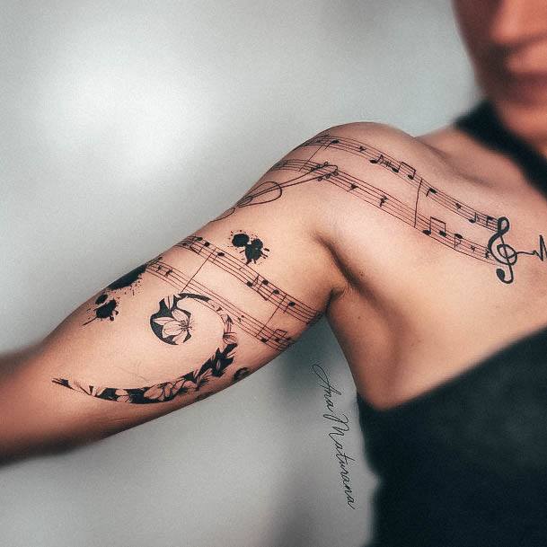 Instrument Music Tattoos For Girls