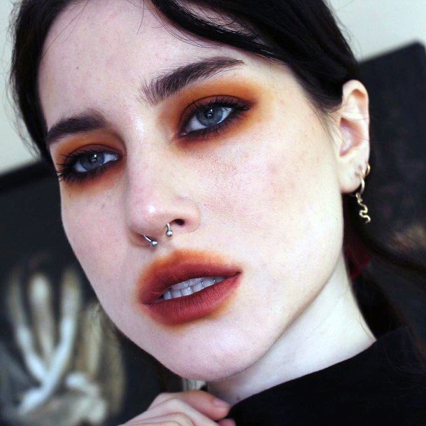 Intense And Deep Orange Brown Eyeshadow Women