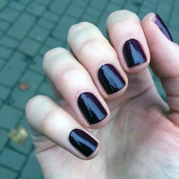 Intense Dark Purple Nails Women