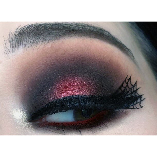 Intense Dark Red And Brown Eyeshadow Women