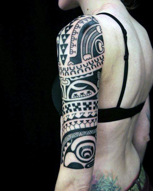 Intricate Tribal Tatttoo Womens Arms