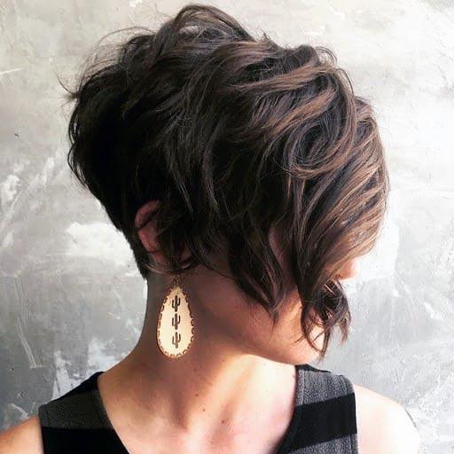 Inverted Wedge Cut With Dark Brown Color With Short Shaved Back