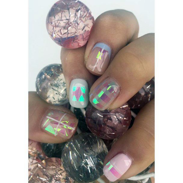 Iridescent Glass Nails For Women