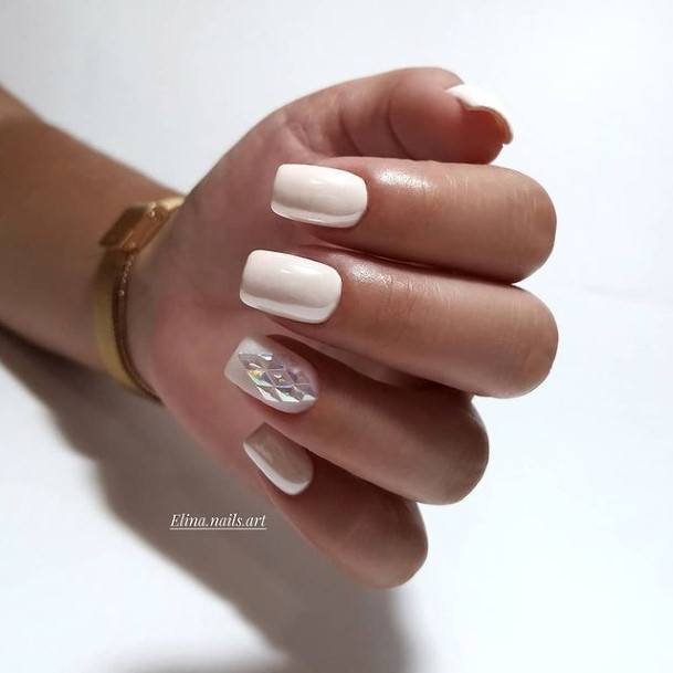 Ivory Nails Feminine Ideas