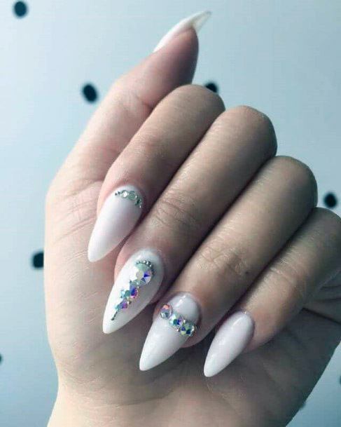 Ivory Nails With Diamond Women