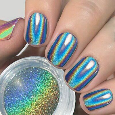 Jazzy Blue Iridescent Nails Women