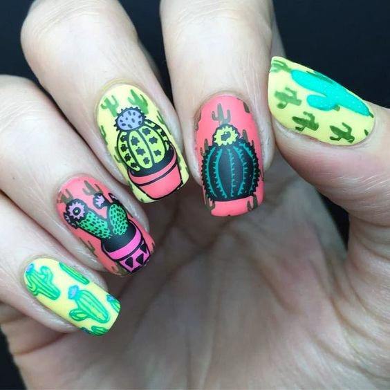 Jazzy Cactus Nails Women