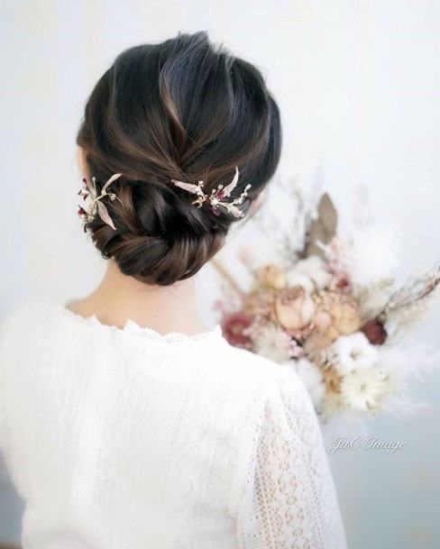 Jewelled Chignon Hairstyle For Women