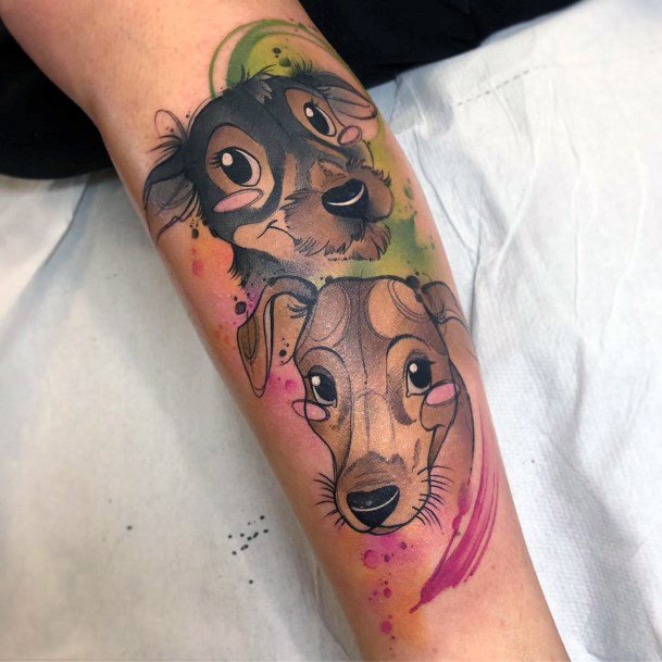 Joyful Dogs Tattoo For Women