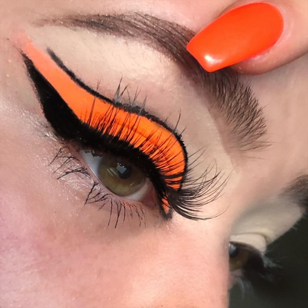 Juicy Orange Neon Eye Makeup For Women