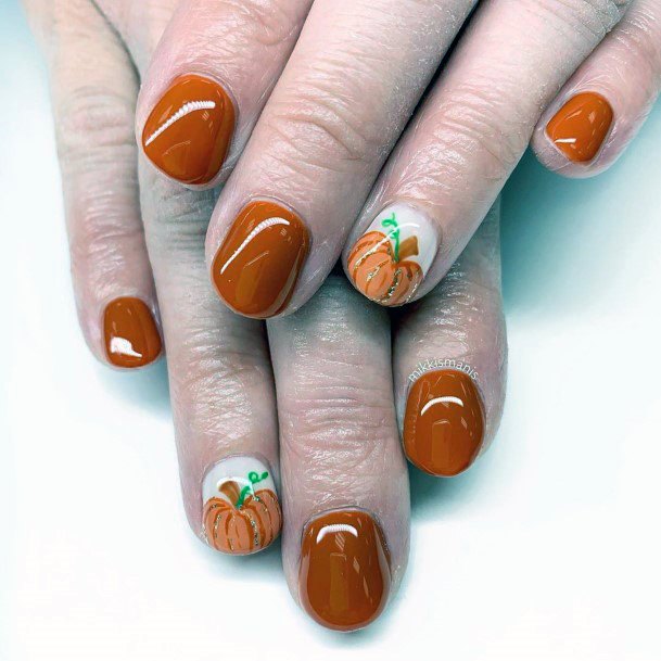 Juicy Ripe Pumpkin Nails For Women