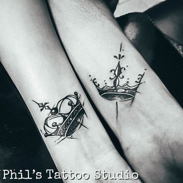 King And Queen Girls Tattoo Ideas