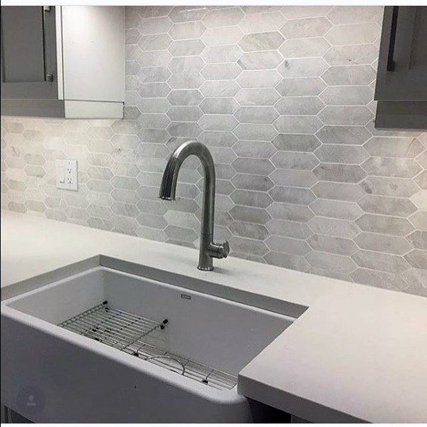Kitchen Backsplash Design Ideas Grey Tile