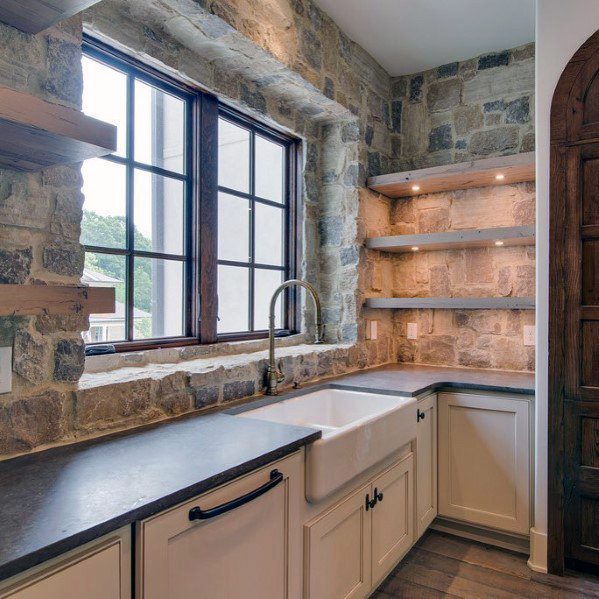 Kitchen Backsplash Design Ideas Natural Rustic Stone