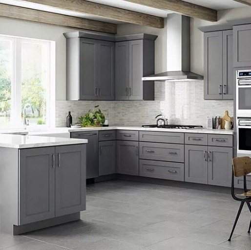 Kitchen Cabinet Ideas Grey With Wood Beams