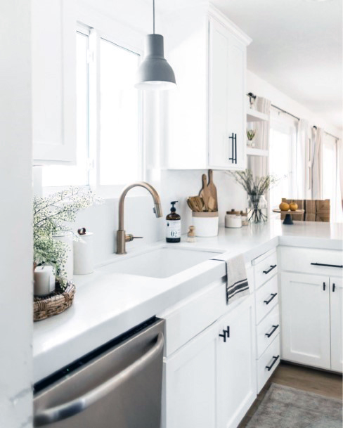 Kitchen Countertop Ideas Clean All White Cabinets And Quartz