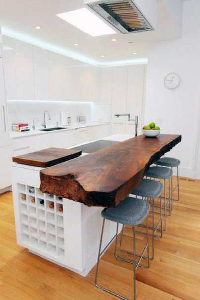 Kitchen Countertop Ideas Live Edge Hardwood Breakfast Bar Designs