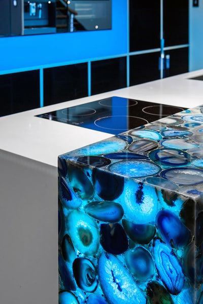 Kitchen Countertop Ideas Luxury Glowing Blue Agate Inspiration