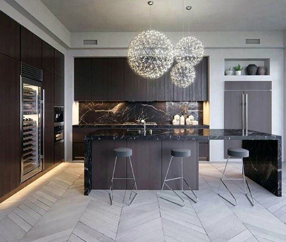 Kitchen Designs Stone Backsplash Black Marble