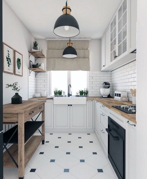 Kitchen Flooring Ideas Black And White Tiles Pattern